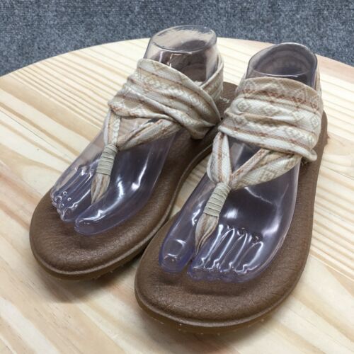 Sanuk Sandals Womens 10 Yoga Sling Casual Slingback Flip Flops SWS10535 Brown - Picture 3 of 16