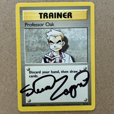 pokemon card signed by original voice actor Autographed Vintage 1st Gen Pikachu My Favourite Ash Card, Signed