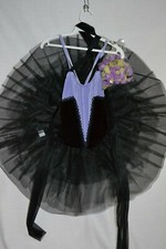 Art Stone the Competitor...Black Tutu with black and lilac velvet bodice - SMALL