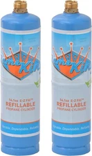 2 pack - 1 lb. Empty Propane Welding Cylinder, Reusable & DOT Compliant, 14.1 oz