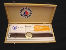 Wristwatch Bord a' Bord Uni-Sex Bronze Genuine Leather NOS 1980s France