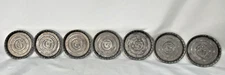 Vintage Pewter Metal Coaster Set OF 7 LE MASON CO Boston Mass Letter G MCM