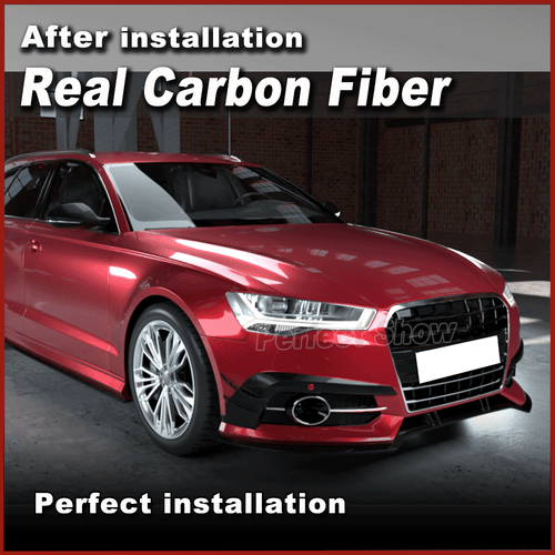 Para Audi A6 Sline S6 2015-2018 aletas delanteras de carbono divisor Canards cubierta - Imagen 2 de 12