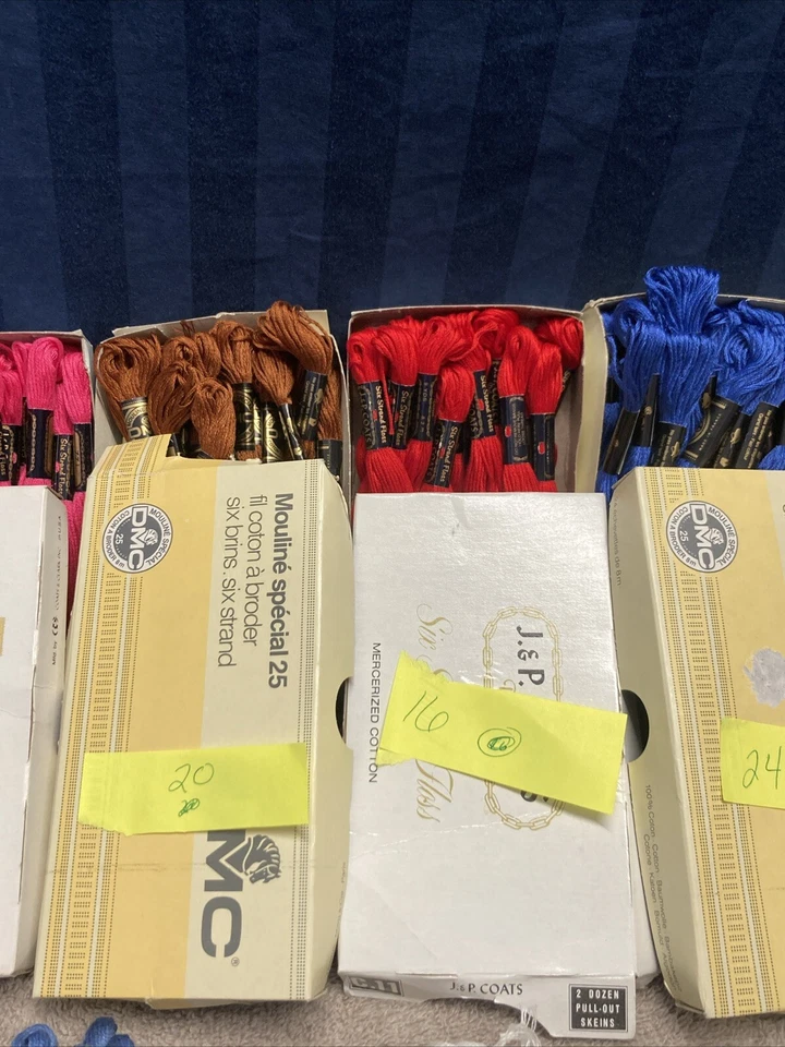 J&P Coats, DMC, & Royal Mixed Colors Embroidery Floss Lot Of 138      C6 - Image 3 of 4