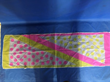 Vintage Scarf Pink Yellow 100 Nylon 43 x 14 Vintage w/Label
