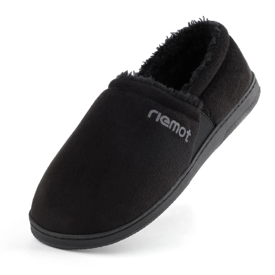 riemot Men's Suede Moccasin Slippers Memory Foam House Shoes Slip On Comfort - Image 3 of 4