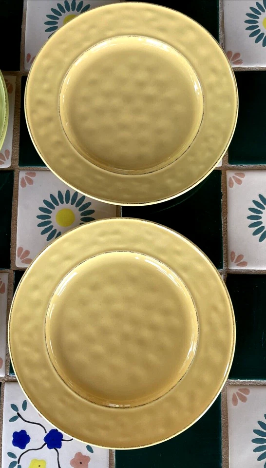 "Juego de 6 platos de ensalada Pier 1 Imports MARTILLO 8,5"" con hoyuelos 2 mango 2 salvia 2 cremas" Foto 2 de 4