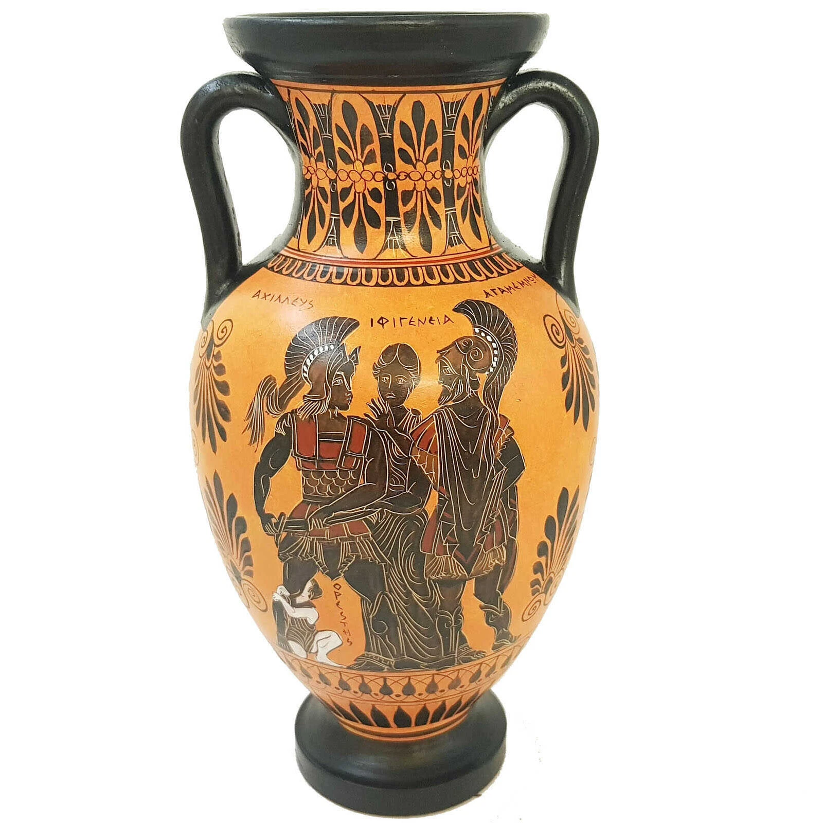Black figure Pottery Vase,Amphora 31cm, The sacrifice of Iphigeneia
Opens in a new window or tab