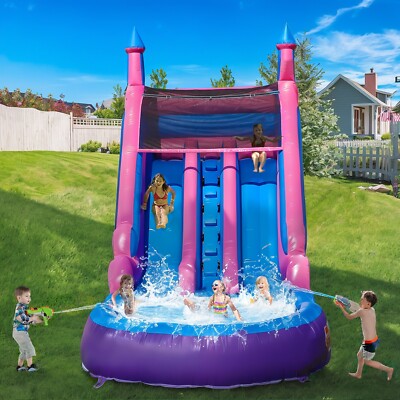 21ft Commercial Inflatable PVC Bounce House Double Water Slides for Kids Party