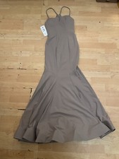 NEW AZAZIE Jessie Taupe Tan Brown Dress Size S Women Mermaid Maxi Dress Gown A22