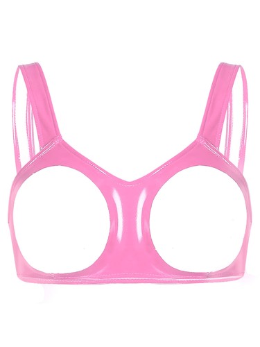 Wetlook Open Cup Shelf Bra Sexy Women Lingerie Bralette Bra Top Wire-free Bra - Picture 30 of 43