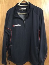 Legea 85 Poly/15 Cotone Quarto Zip - Giacca Navy con Bordo Rosso Taglia X Large 