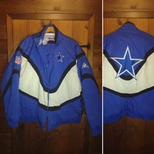 VINTAGE Dallas Cowboys Jacket Adult M (L-XL) NFL Apex One Pro Line Zip-Up Mens
