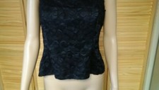 Black lace-overlay thin strap camisole