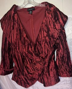 Beautiful Cachet Blazer Jacket Red Wine Burgandy sz 16 dressy formal