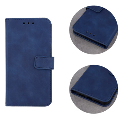 Für Apple iPhone 8 - VELVET Tasche Hülle Etui Schutz Case Cover Kunstleder BLAU