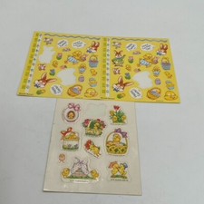 3 Sheets Vtg 1980s 90s Bunny Easter Egg Stickers Crafting Scrapbooking