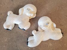 Vintage 1950's Chalkware Lamb Wall Plaques - Set of 2 - Nursery Baby Decor