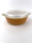Vintage Pyrex Casserole Dish 471 w/ 470-C Lid Old Orchard Butterscotch Pumpkin