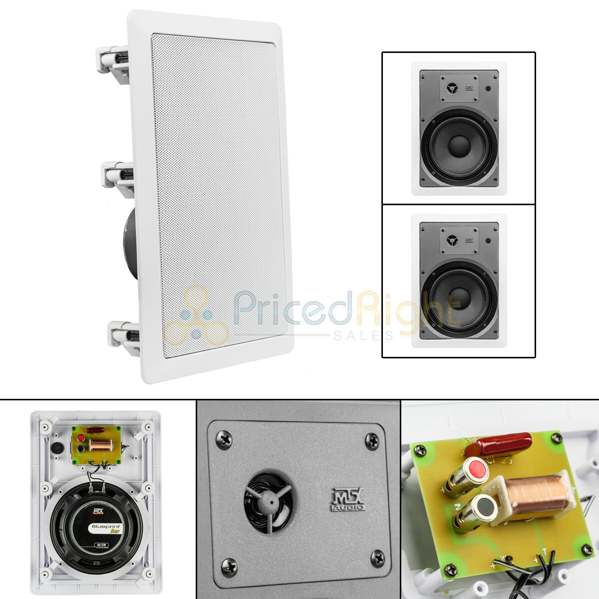 2 Pack 6 5 Ceiling Speakers Wall Home Theater Speaker 8 Ohm Mtx