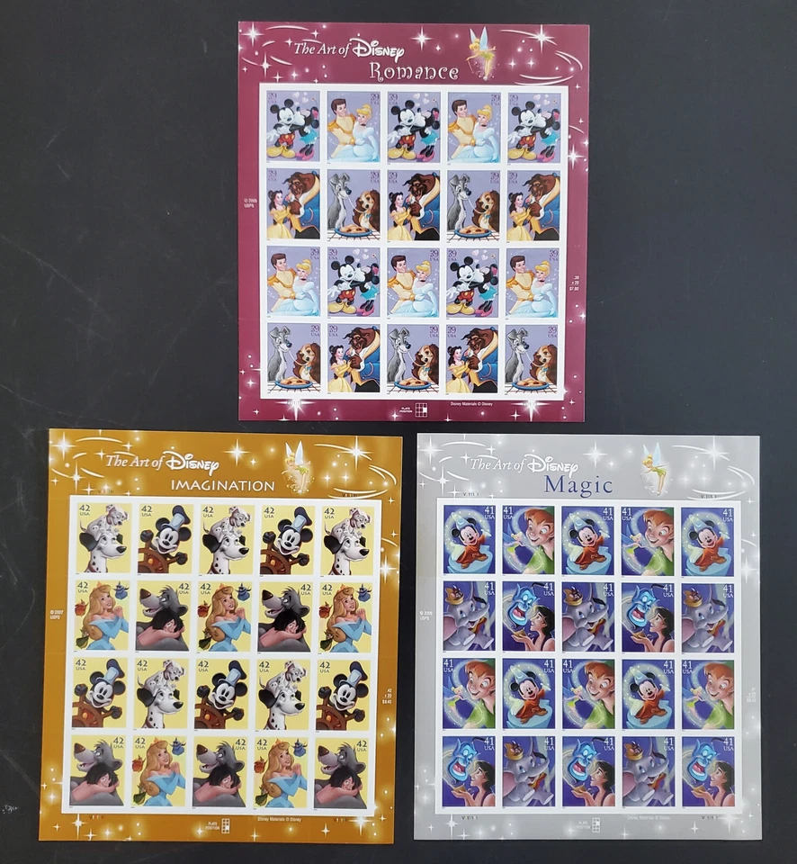 The Art of Disney Stamp Sheet Collection, Full Series of 5 Sheets, CV $143.25 - Image 4 of 4