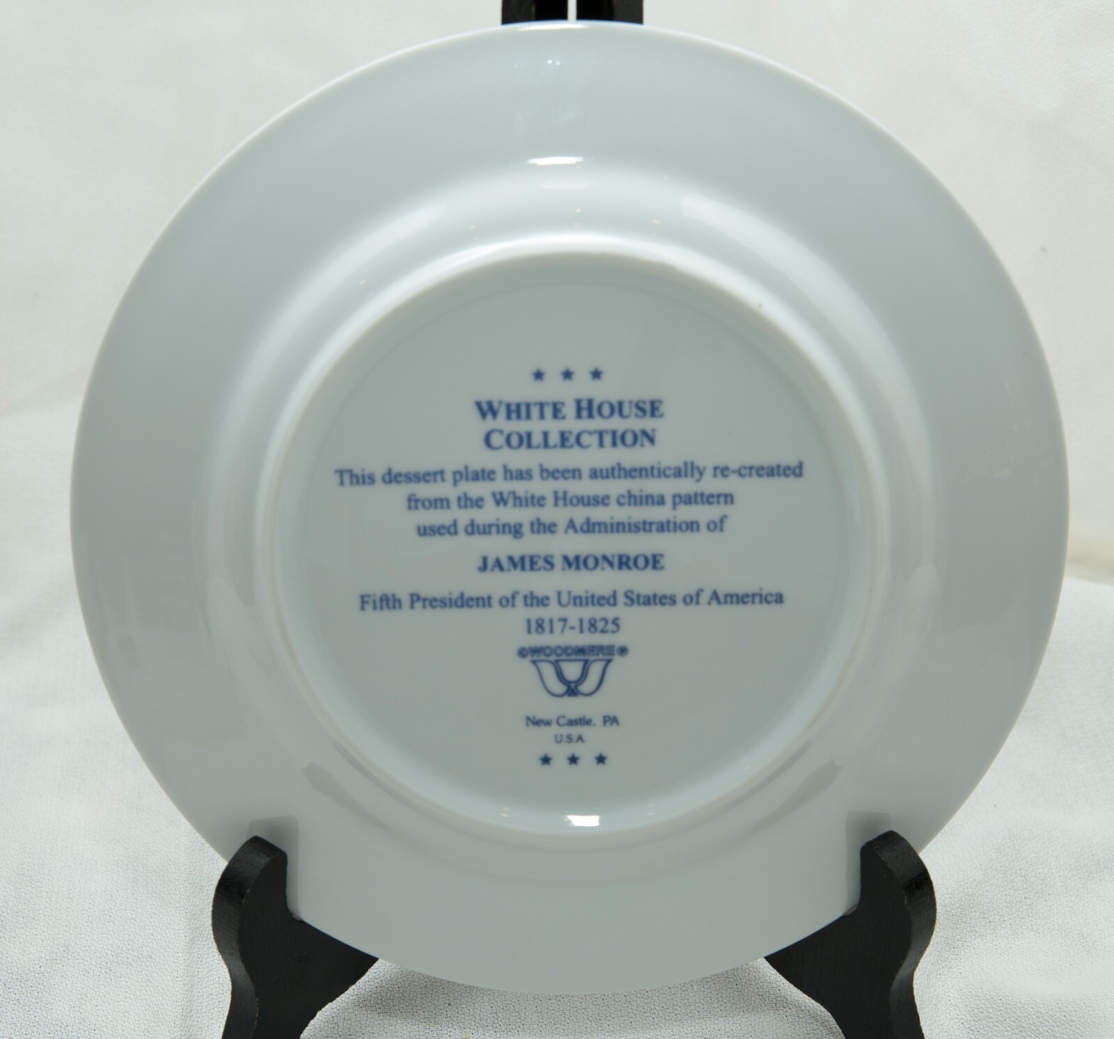 Woodmere China 1986 White House Dessert Plate "5th POTUS James Monroe" eBay