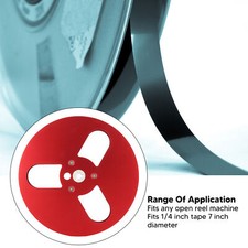 Red 1/4 7in Empty Tape Reel Wind Resistance 3 Holes Open Reel Sound Takeup R Fit
