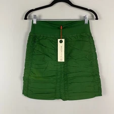 XCVI Wearables Trace Skirt Size XS Green Ruched Stretch Pull On