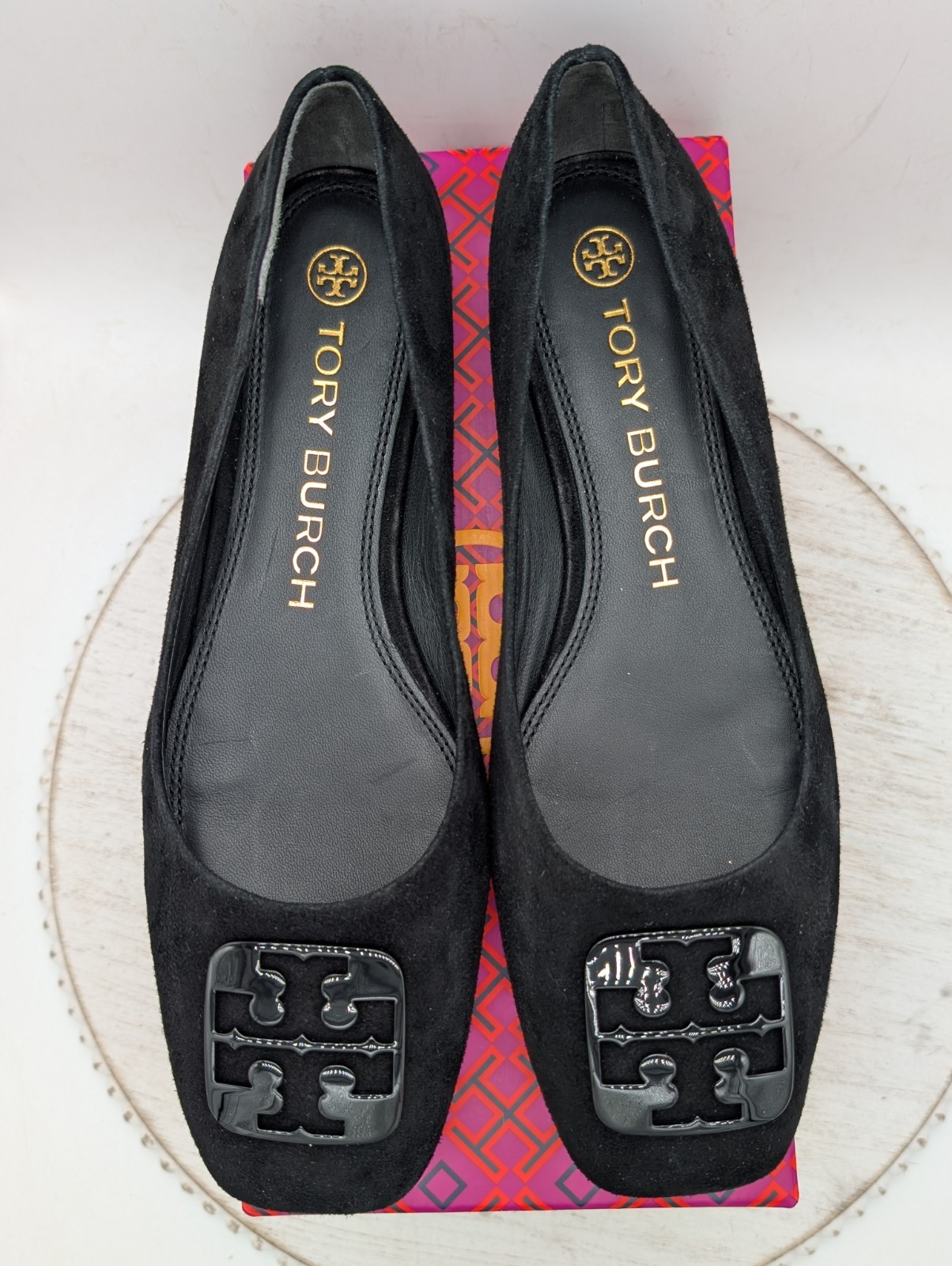 Tory Burch Georgia Ballet Kid Suede Loafers, Black Size 8 thumbnail 2