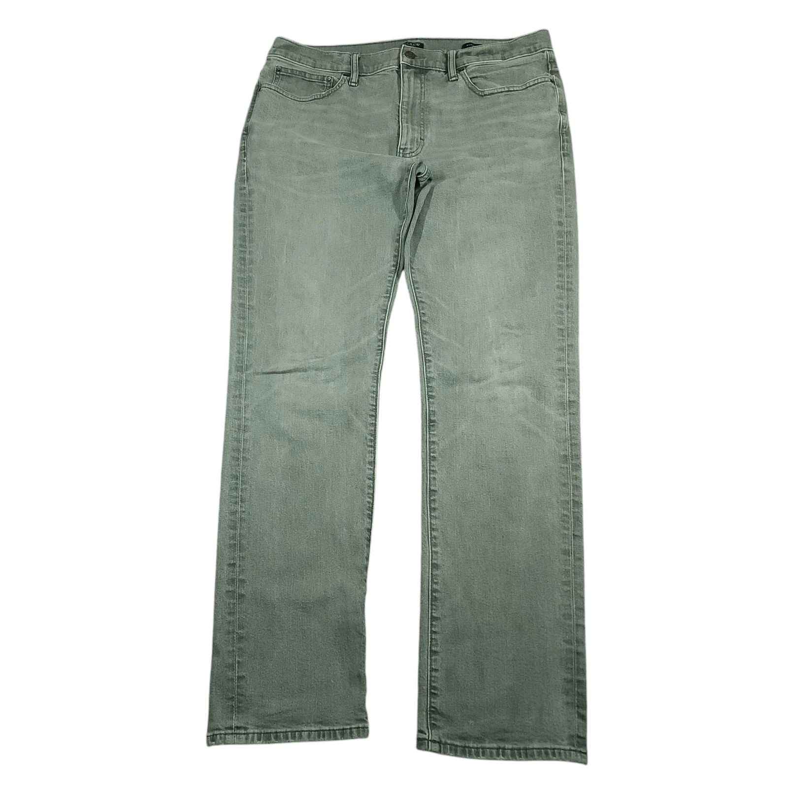 J Crew Jeans 35x32 Mens Slim Fit Straight Leg Whiskering Preppy Flex Gray