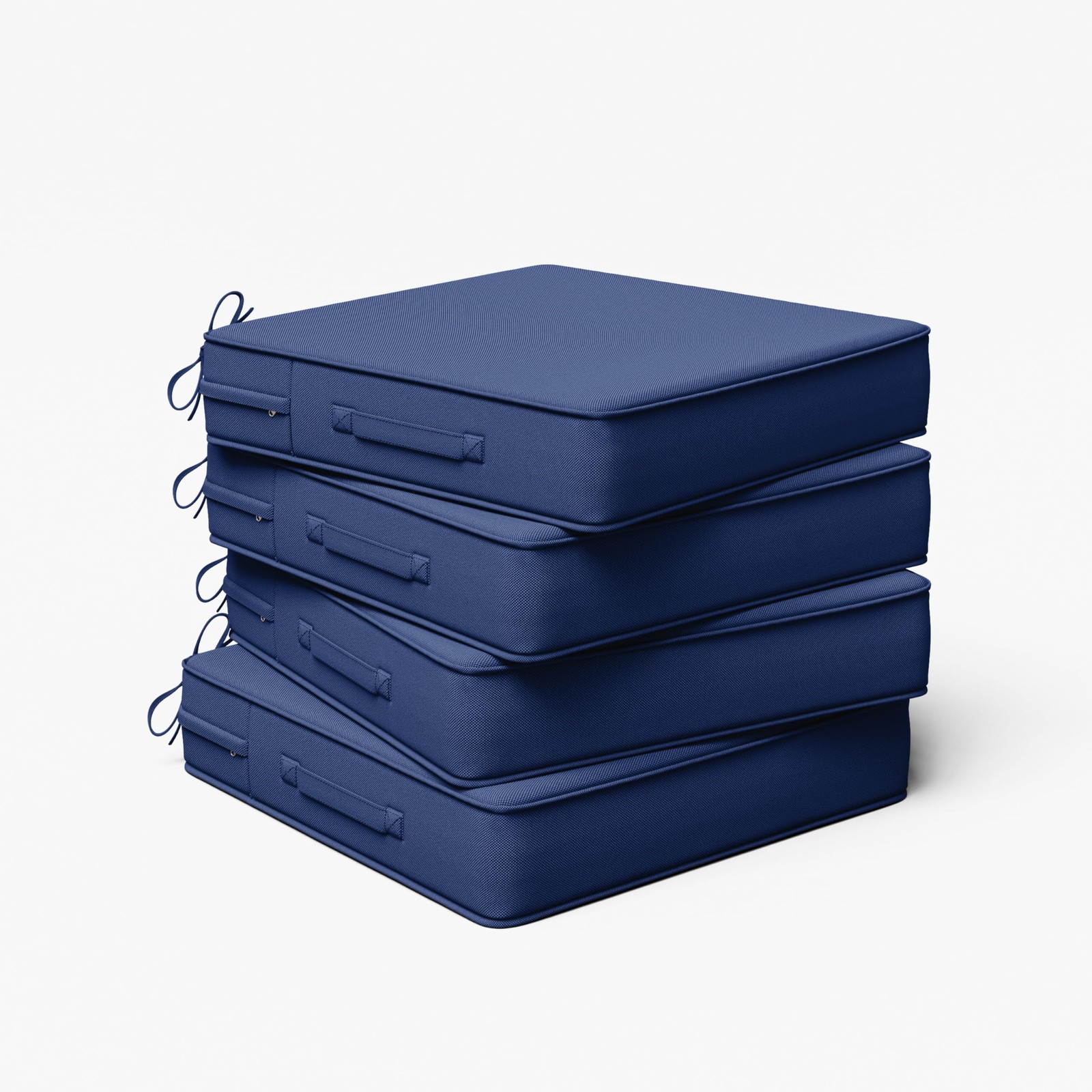 Outdoor Chair Cushions 19x19x4 Blue Set of 4 Waterproof with Handles
