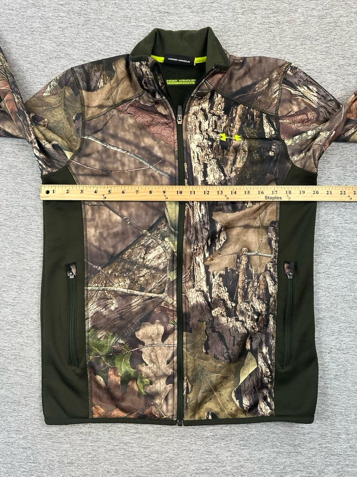 Under Armour Jacket Mens Small Fleece Camo Scent Control Mossy Oak Hunting - Image 3 of 4