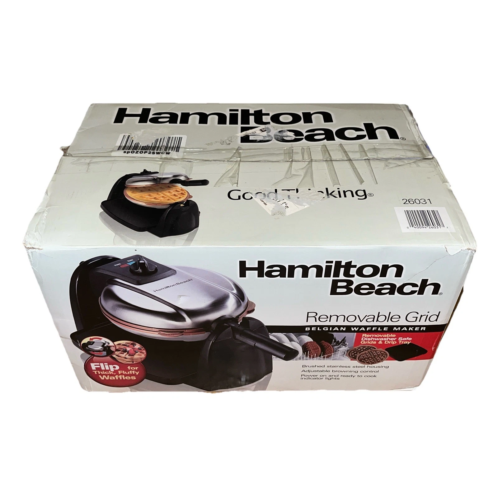 Hamilton Beach Durathon Removable - Waffle Maker 26031: Nonstick Metal,