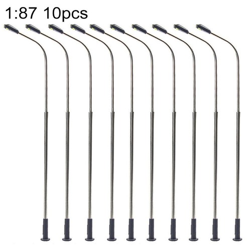 10Pcs Model Railway Warm White HO Scale Lamps Post 1:87 Street Light Single Head - Picture 8 of 22