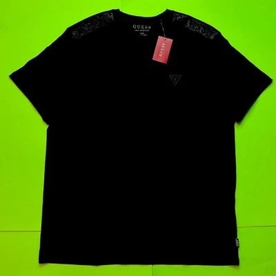 GUESS Los Angeles Men’s Short Sleeve T-Shirt Size X-LARGE Black 100% Cotton NEW - Image 1 of 4
