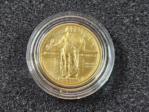 🌟 2016-W Standing Liberty Quarter 1/4 oz .9999 Gold Centennial Coin w/Capsule