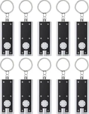 Uniclife 10 Pack Mini LED Keychain Flashlight 12 Lumen 10 Pack, Black 