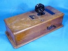 ANTIQUE OAK WOOD WALL PHONE RARE "US INSTRUMENT" WITH TESTED MAGNETO GENERATOR — photo 6