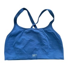 SET ACTIVE Seamless Sports Bra Blue Large