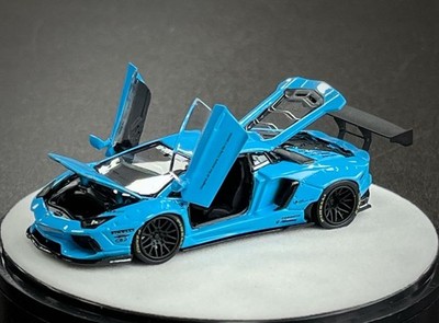 LAMBORGHINI AVENTADOR LBWK BB BLUE FULLY OPENING 1/64 DIECAST CAR