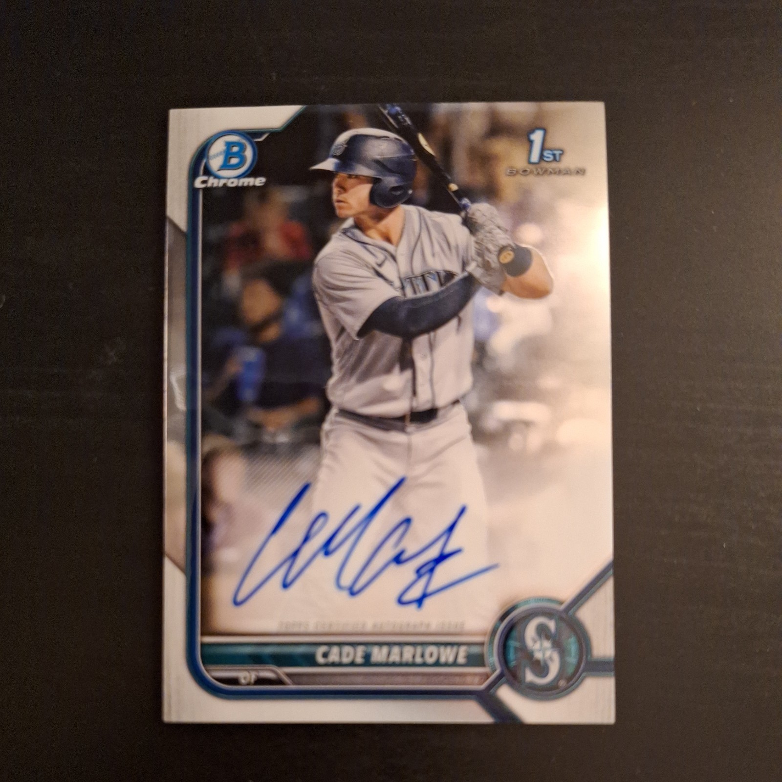 Cade Marlowe 1st Auto 2022 Bowman Chrome Seattle Mariners Chrome Autograph