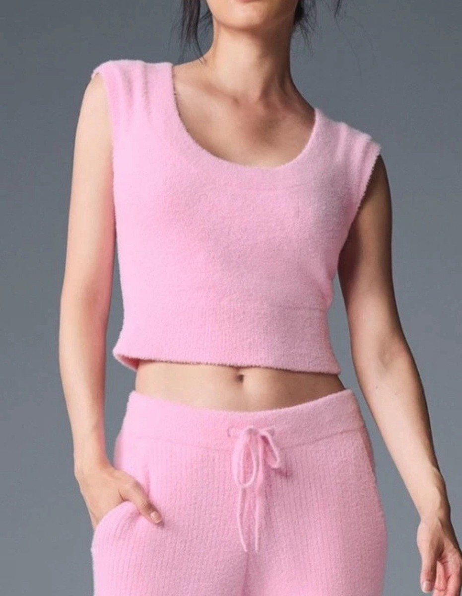 Alo Yoga Snuggle Up Sweater Short Sleeve - Sweet Pink Small NEW | eBay