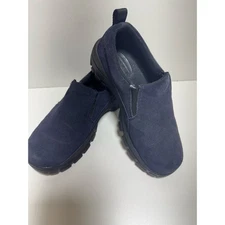 Lands End Women’s Suede Slip On Mules Clog Comfort Shoes Size 6 Blue 