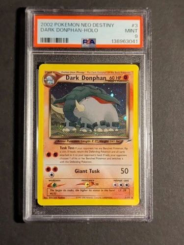 2002 Pokemon Neo Destiny #3 Dark Donphan Holo PSA 9 Mint