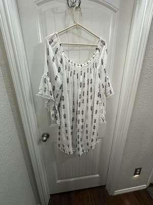Just Found White Peasant Dress Western Vibe Boho 2x