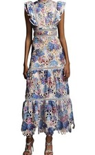 RRP $128 Bella Barnett Nani Sleeveless Printed Lace Maxi Dress Multicoloured S