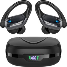 Wireless Earbuds Bluetooth Headphones with Noise Canceling Mic, Black