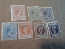 Collection lot 7 different stamps of the Philippines - Spanish Administration