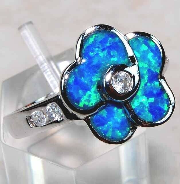  Australian Opal Inlay 925 Solid Sterling Silver Ring Sz 7 PC5-1