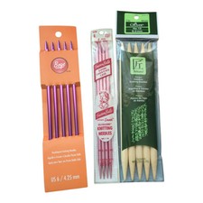 LOT of Knitting Needles - 13 Needles - Bamboo 7" 9.0mm , Aluminum 7" Size 6 Etc